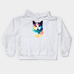 Cat Wild Nature Animal Colors Art Paint Kids Hoodie